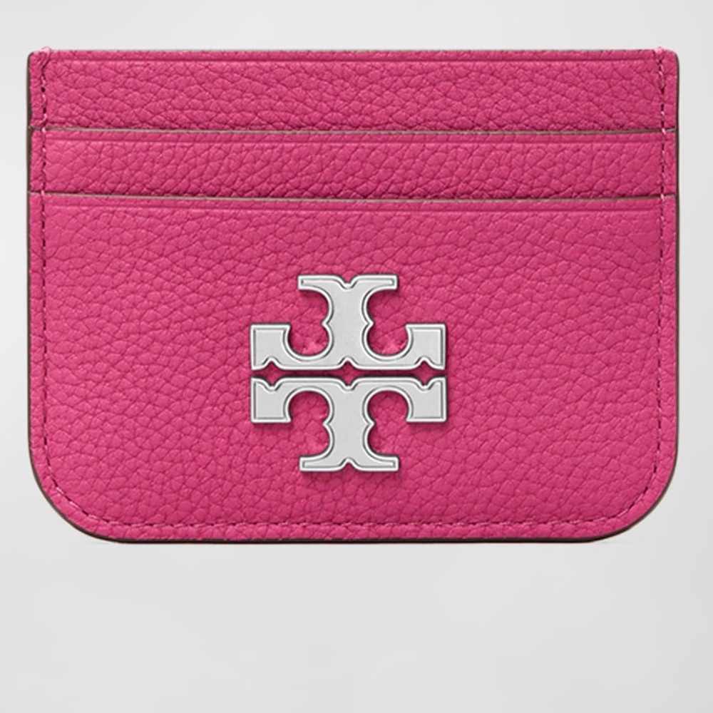 TORY BURCH Eleanor Pebbled Leather Card Holder